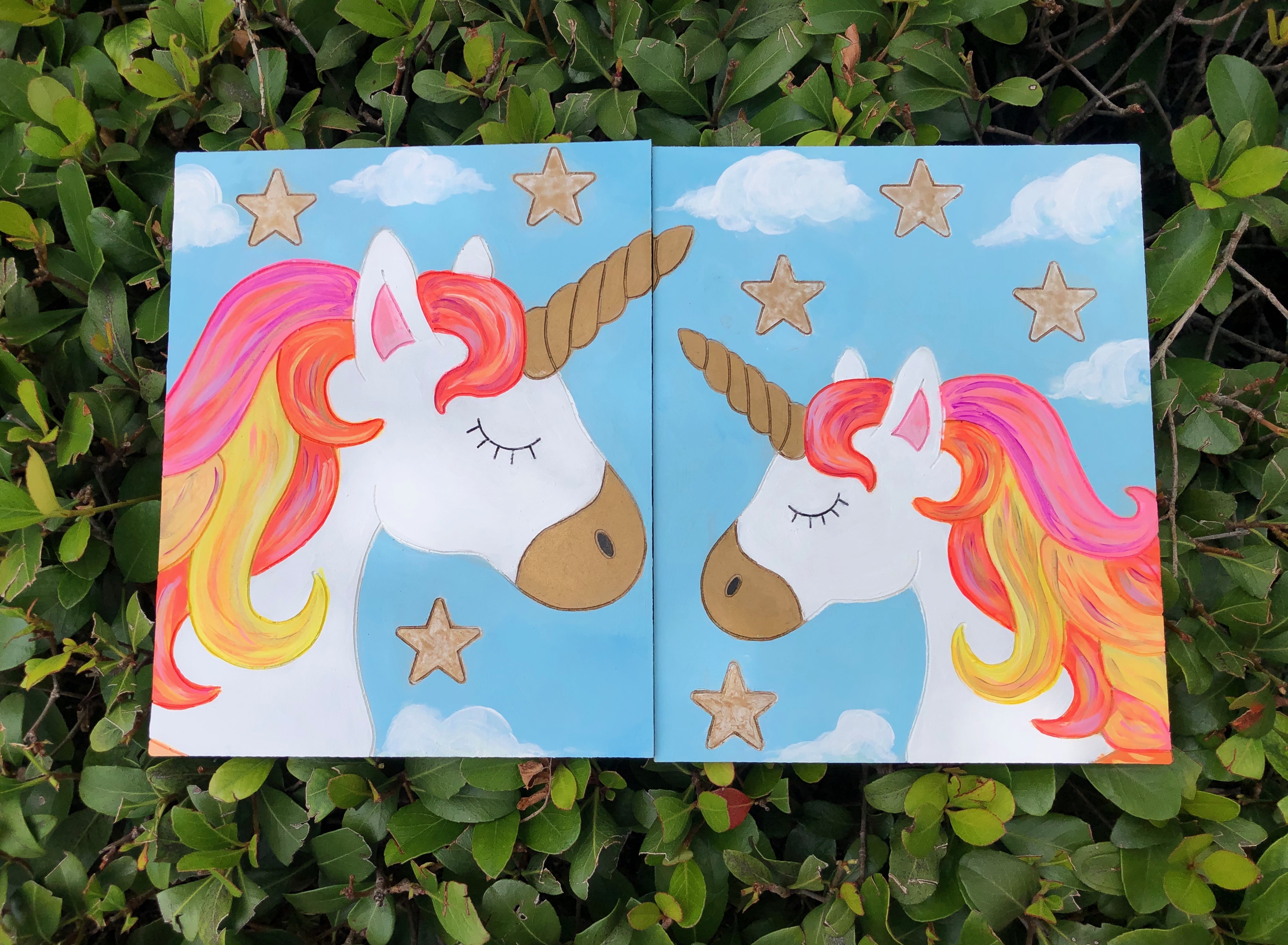 Mommy and Me Kit: Side By Side Unicorn Wood Panels